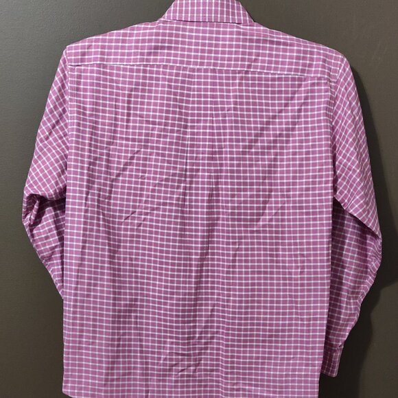 Brooks Brothers Long Sleeve Button Down Purple/White Windowpane Shirt LARGE - Picture 6 of 6